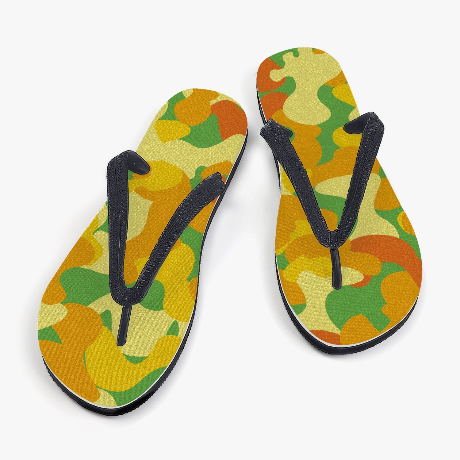 StepUpSneaks Yellow Camouflage Classic Flip Flops P0-2