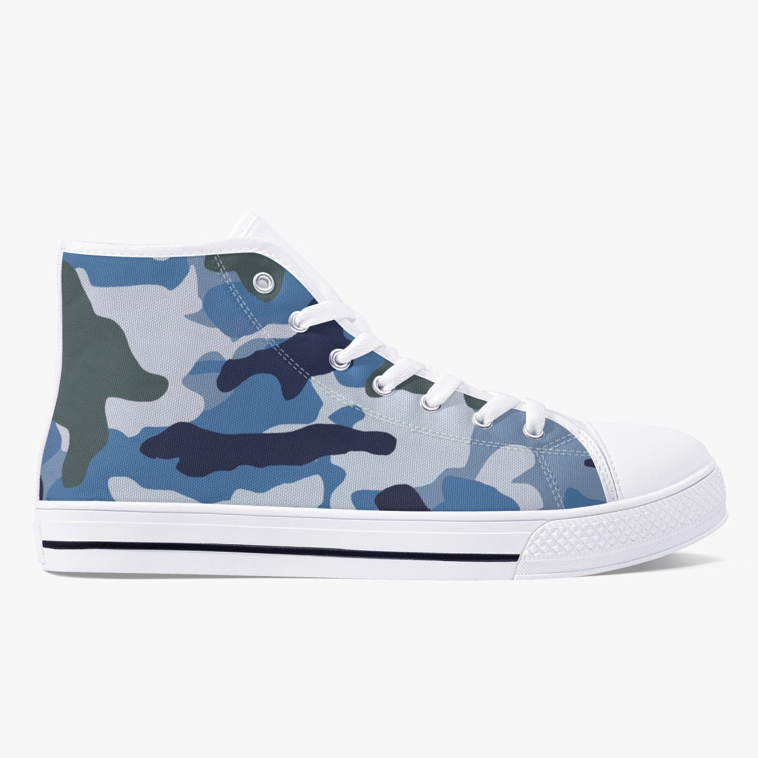 StepUpSneaks Blue-Camouflage Classic High-Top Canvas