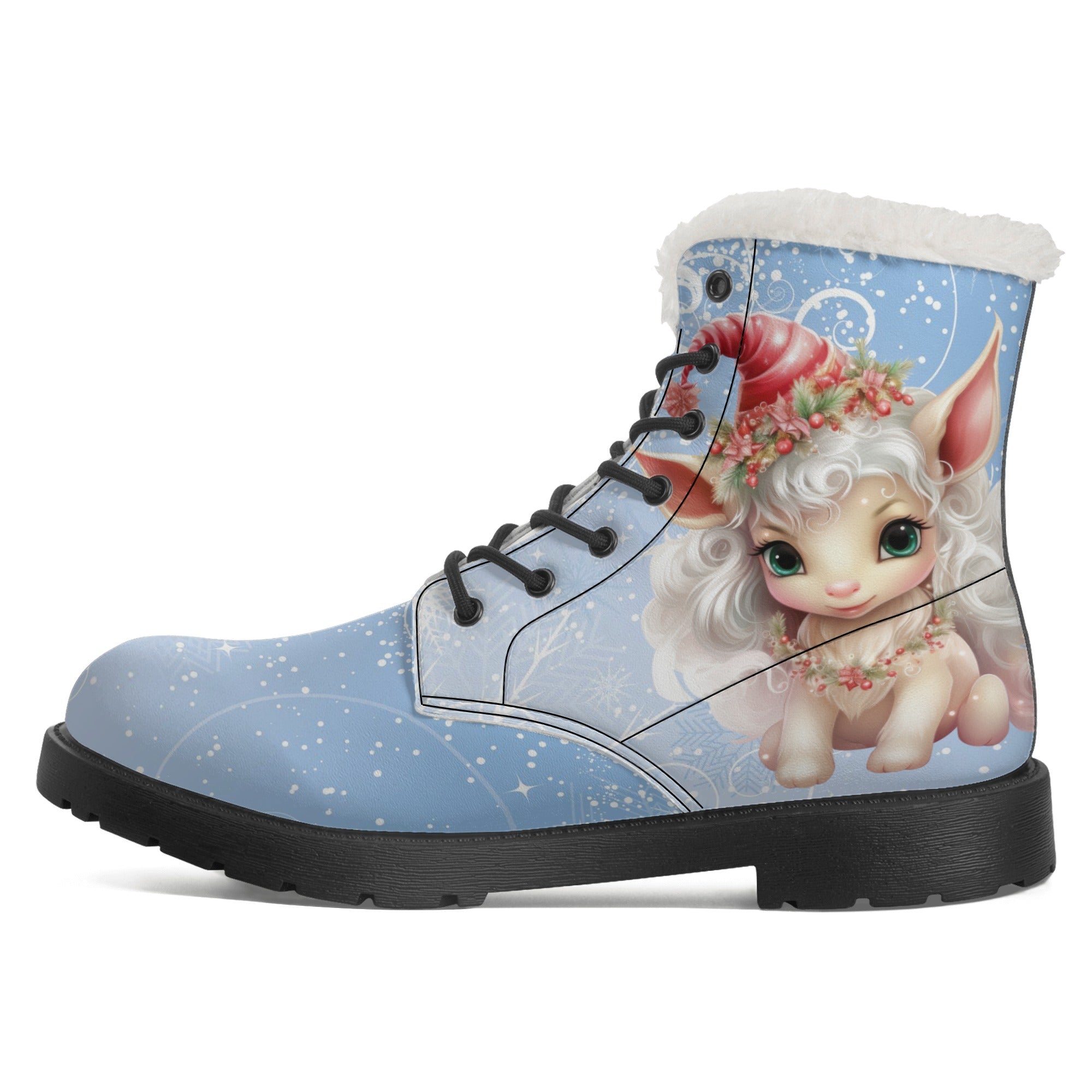 Womens Christmas Unicorn Boots