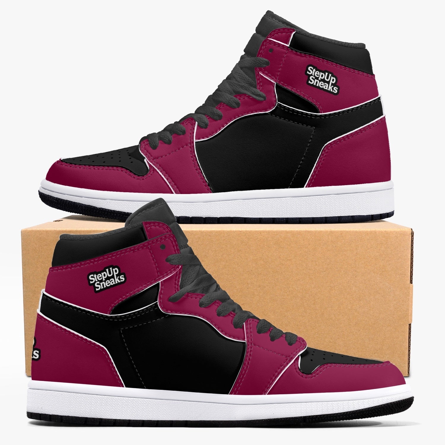 StepUpSneaks High-Top Leather Sneakers