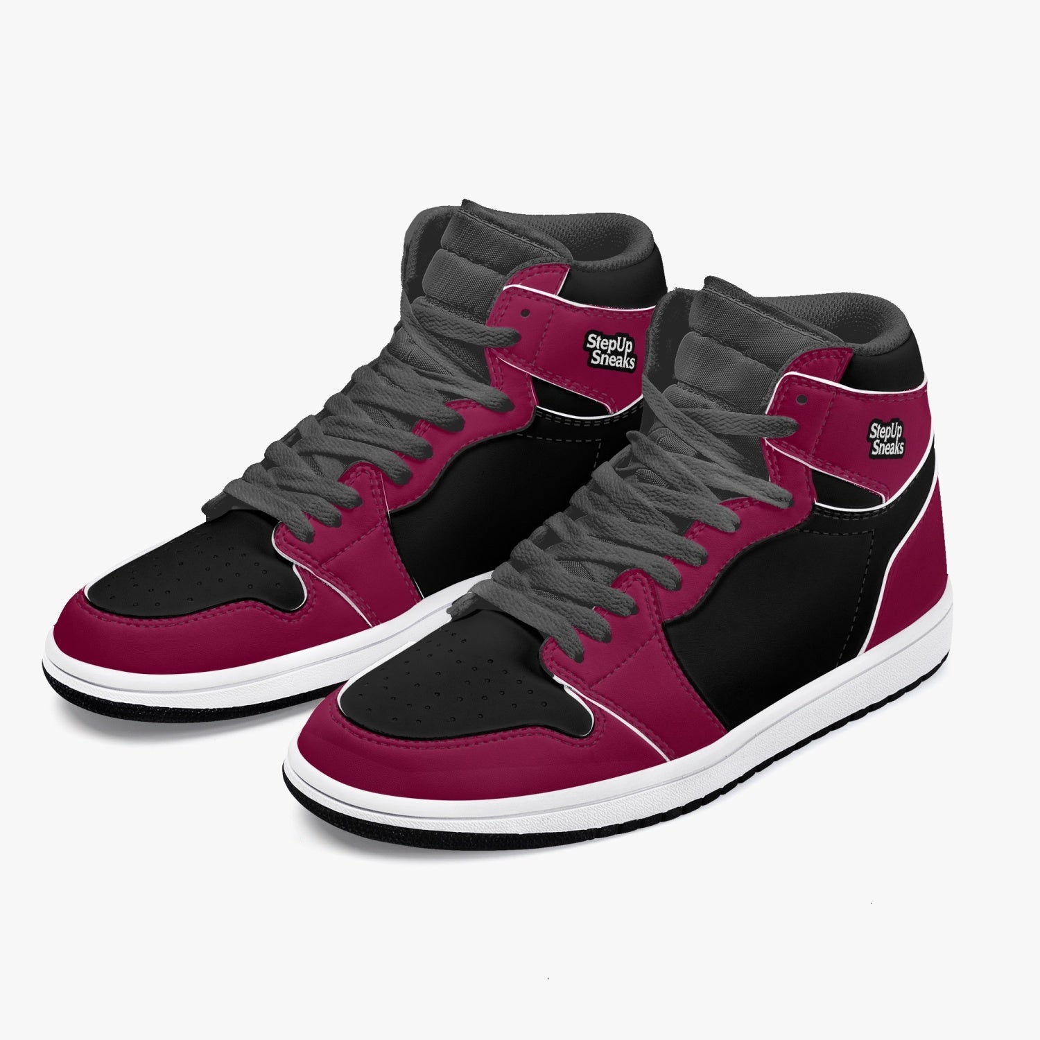 StepUpSneaks High-Top Leather Sneakers