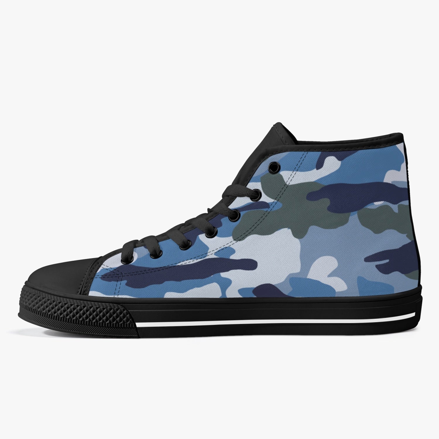 StepUpSneaks Blue-Camouflage Classic High-Top Canvas