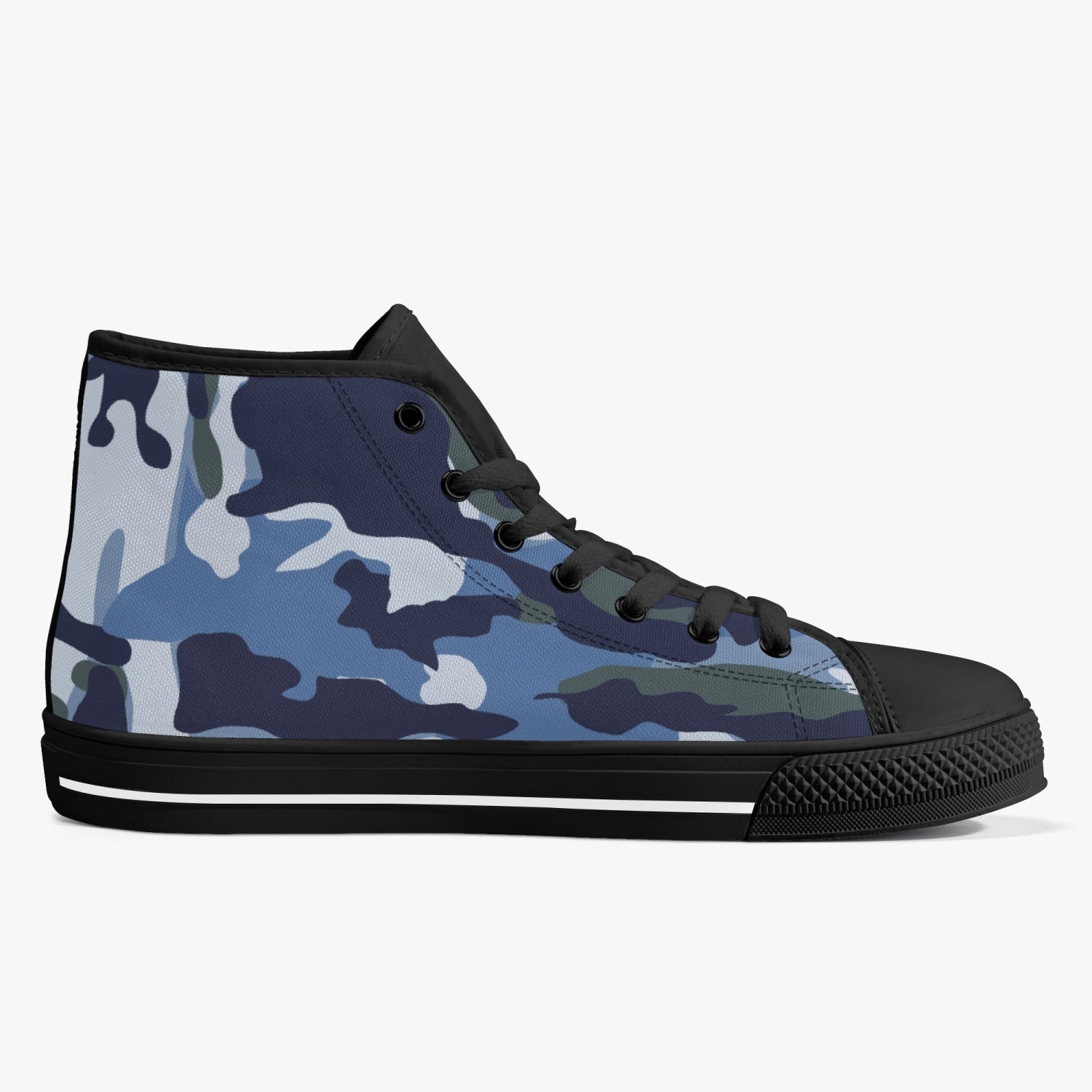 StepUpSneaks Blue-Camouflage Classic High-Top Canvas