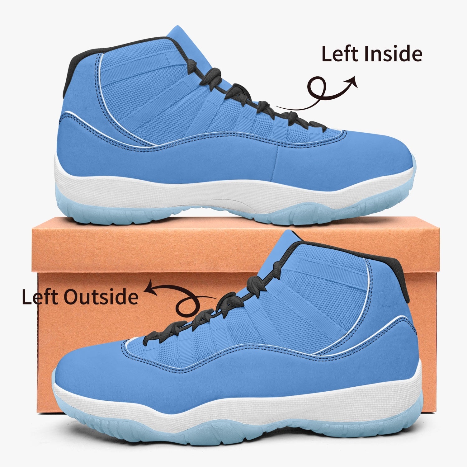 StepUpSneaks Basketball Sneakers -Blue Sole