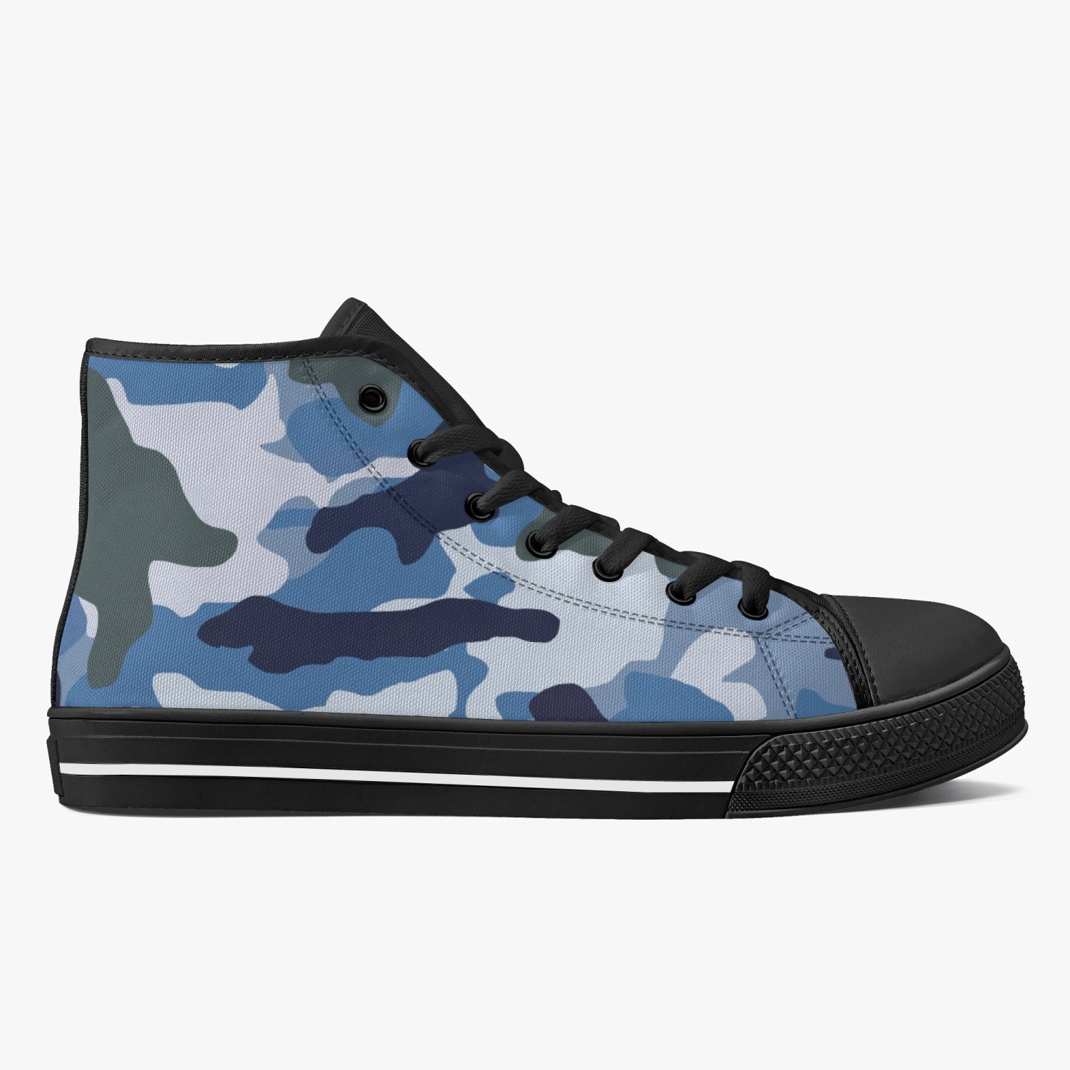 StepUpSneaks Blue-Camouflage Classic High-Top Canvas