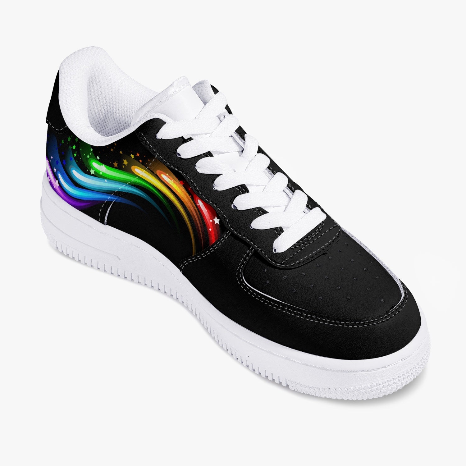 StepUpSneaks Low Leather Sports Sneakers