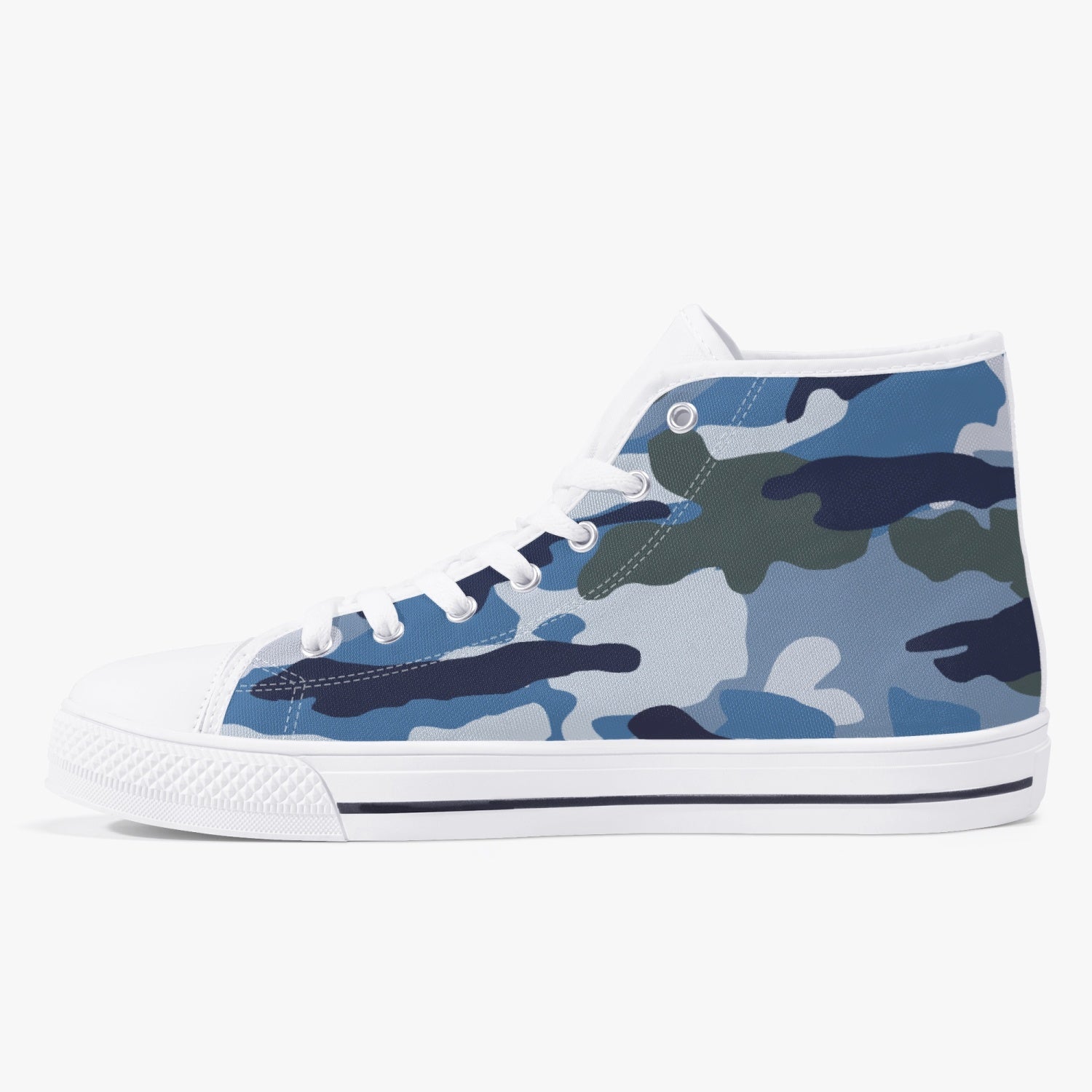 StepUpSneaks Blue-Camouflage Classic High-Top Canvas