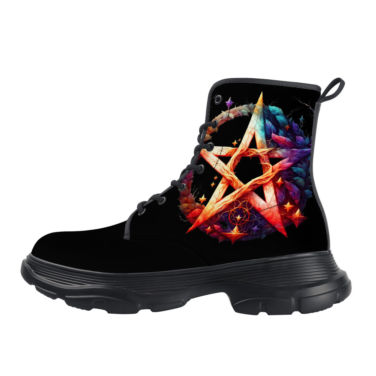 Mystical Pentagram Chunky Boots