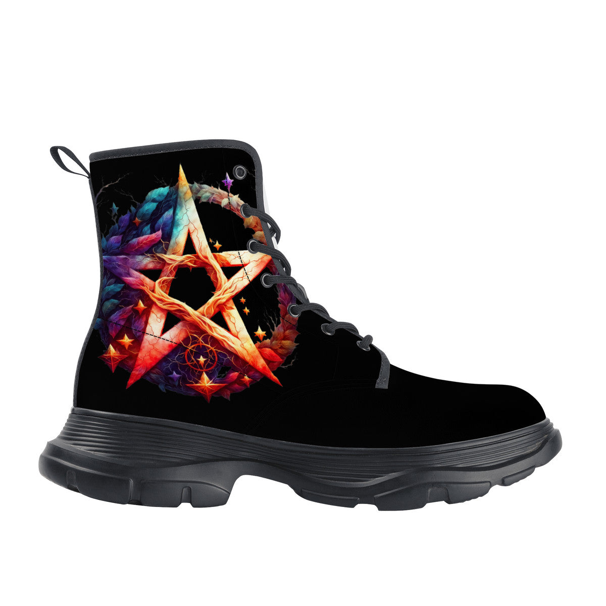 Mystical Pentagram Chunky Boots