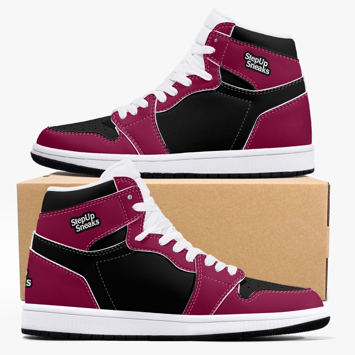 StepUpSneaks High-Top Leather Sneakers