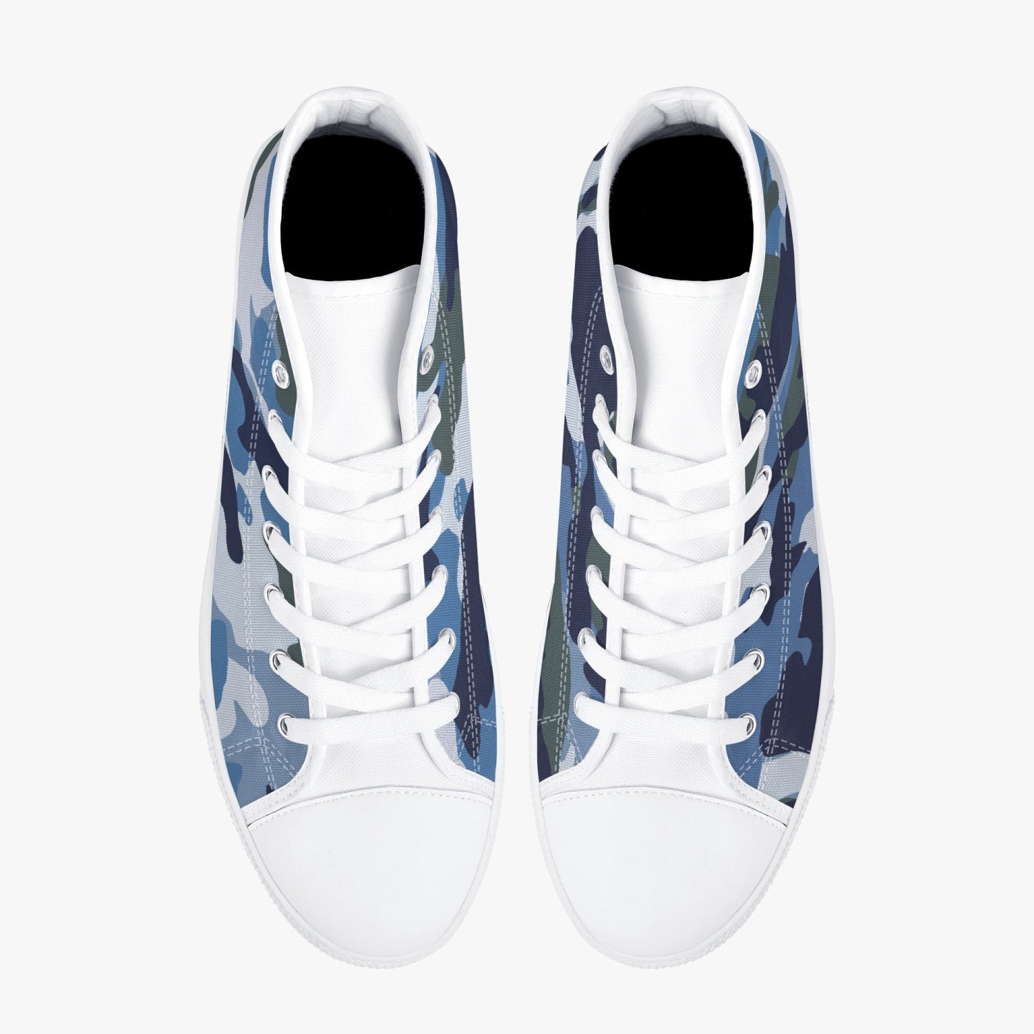 StepUpSneaks Blue-Camouflage Classic High-Top Canvas