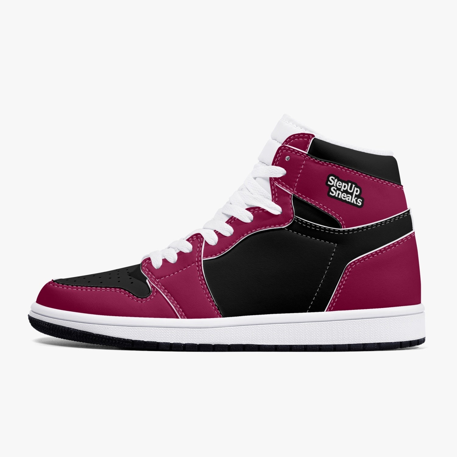 StepUpSneaks High-Top Leather Sneakers