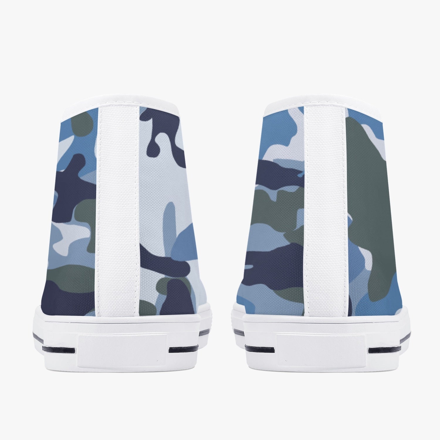 StepUpSneaks Blue-Camouflage Classic High-Top Canvas