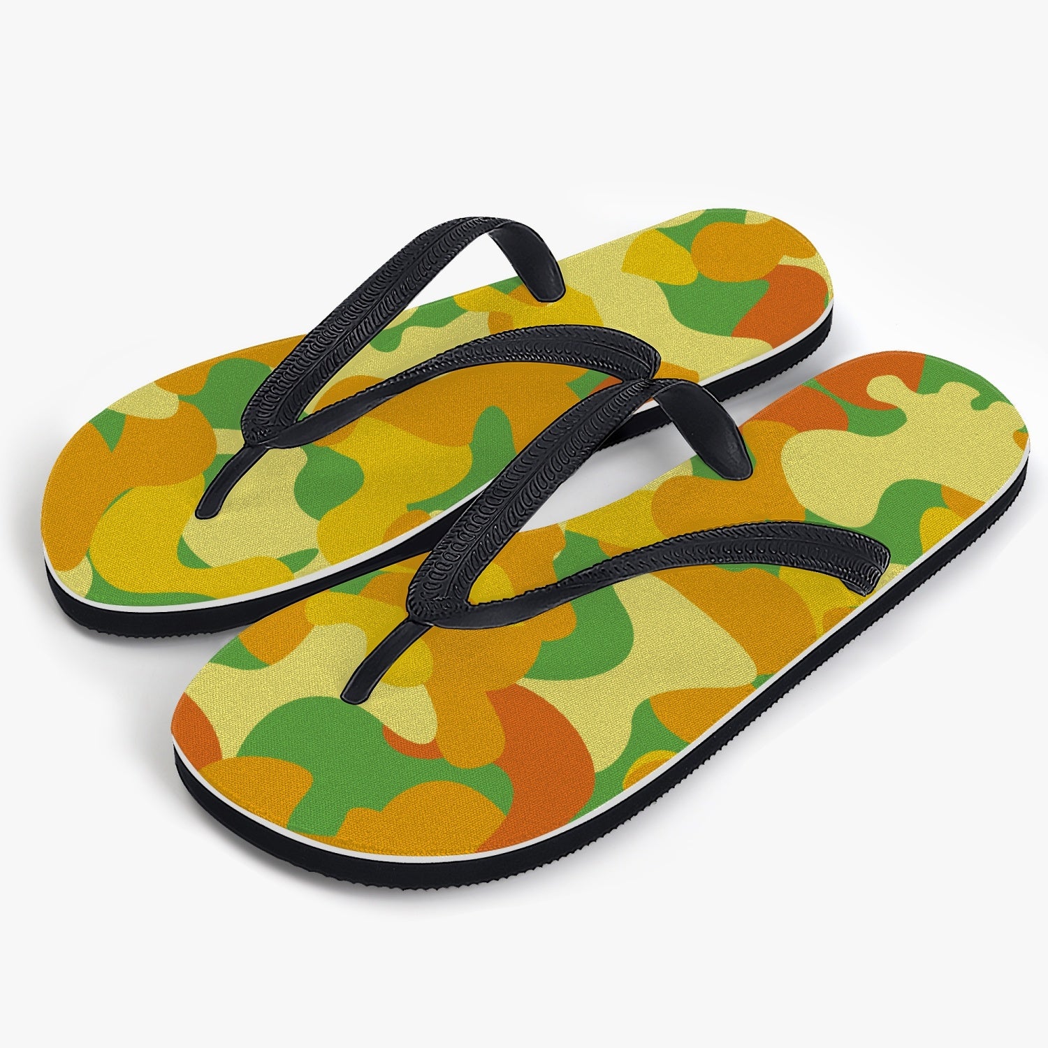 StepUpSneaks Yellow Camouflage Classic Flip Flops P0-2