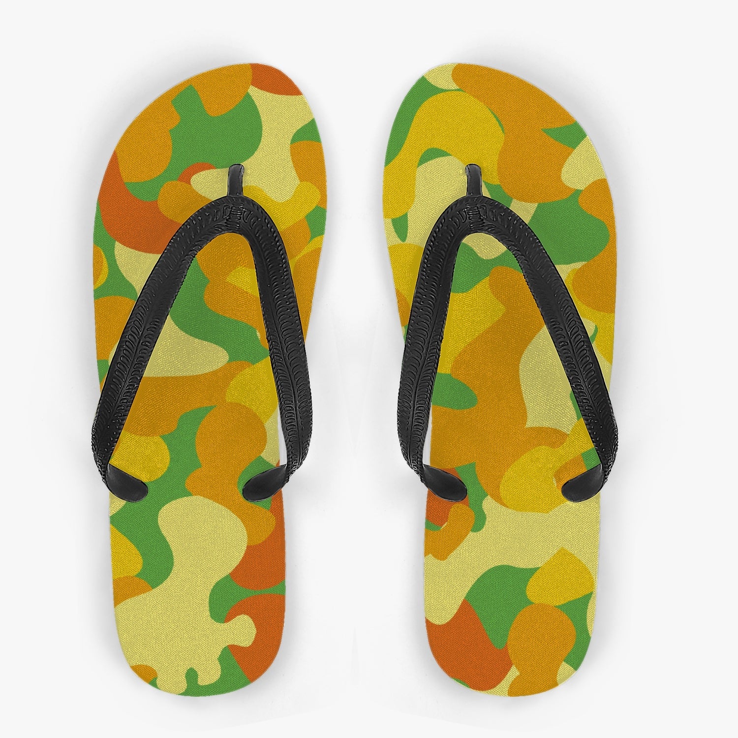 StepUpSneaks Yellow Camouflage Classic Flip Flops P0-2