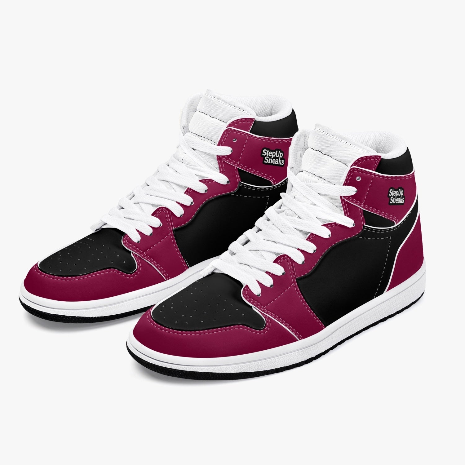 StepUpSneaks High-Top Leather Sneakers