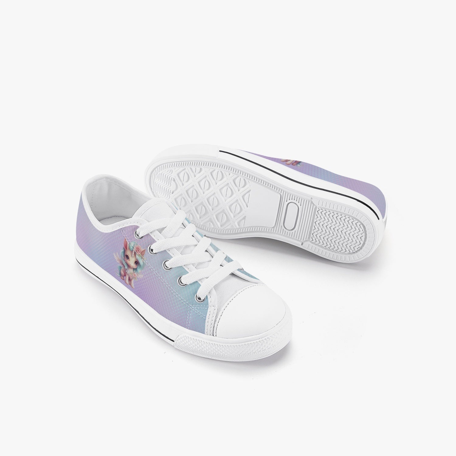 StepUpSneaks Fairy Unicorn Low-Top Canvas Shoes