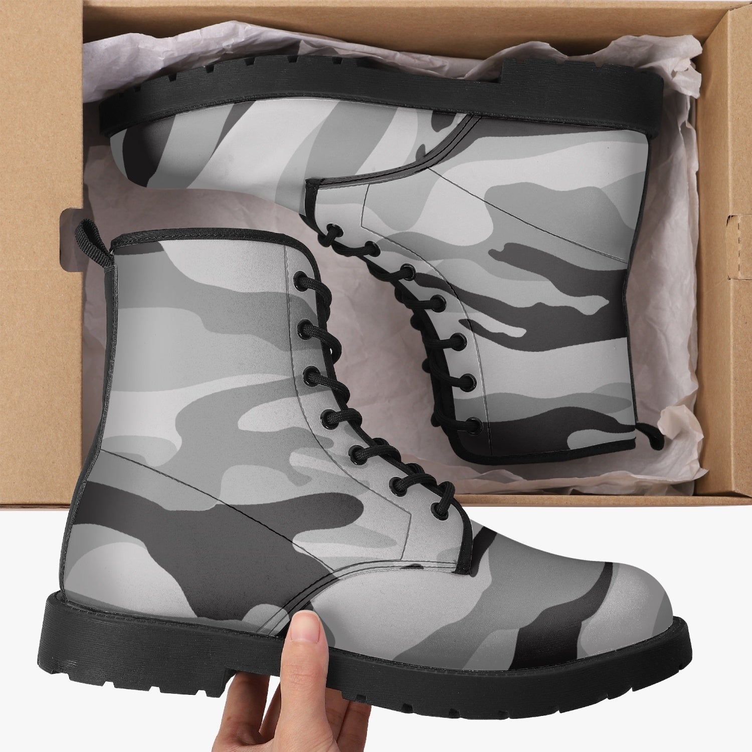 Camouflage Leather Boots