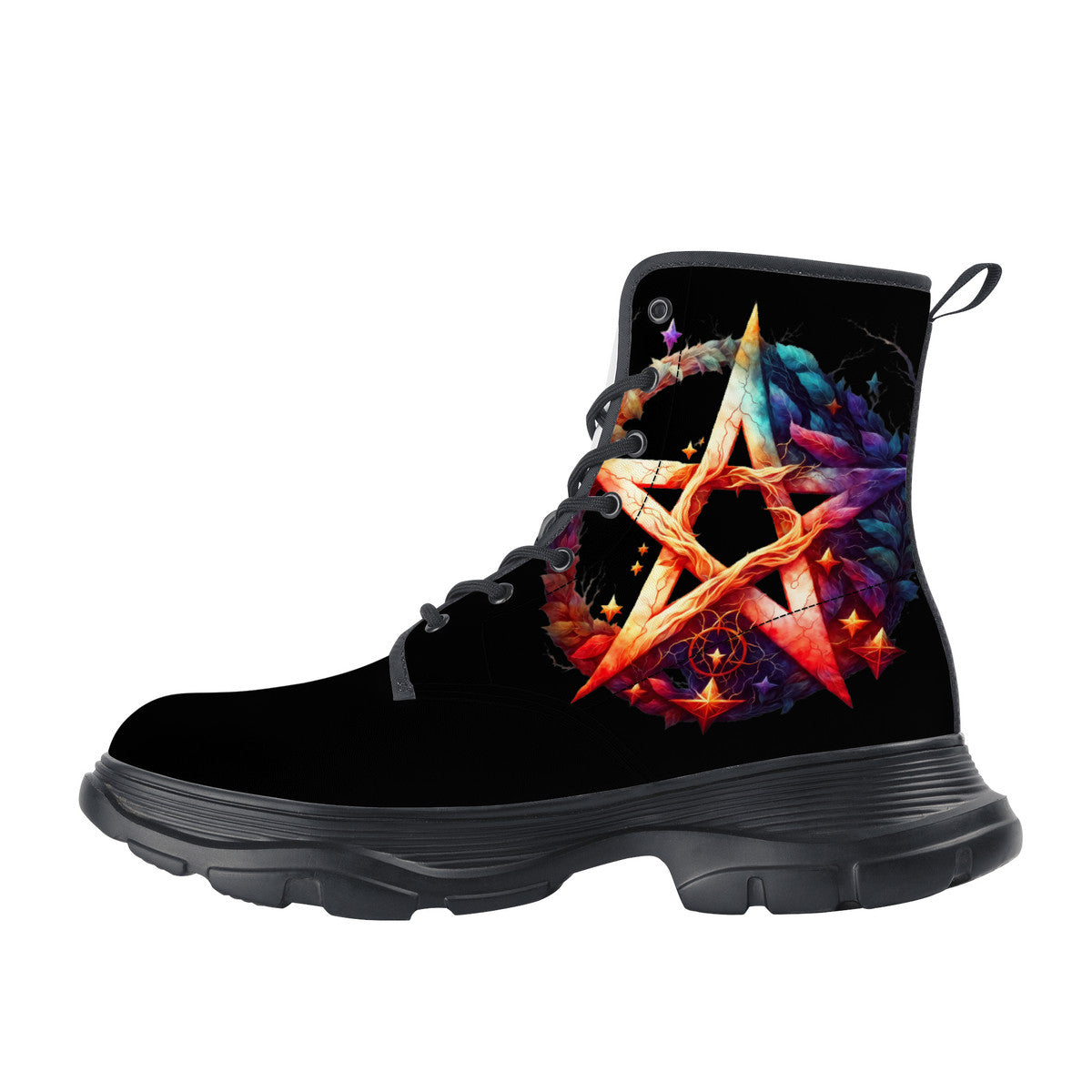 Mystical Pentagram Chunky Boots